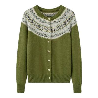 画风drawwind混羊毛圆领针织开衫