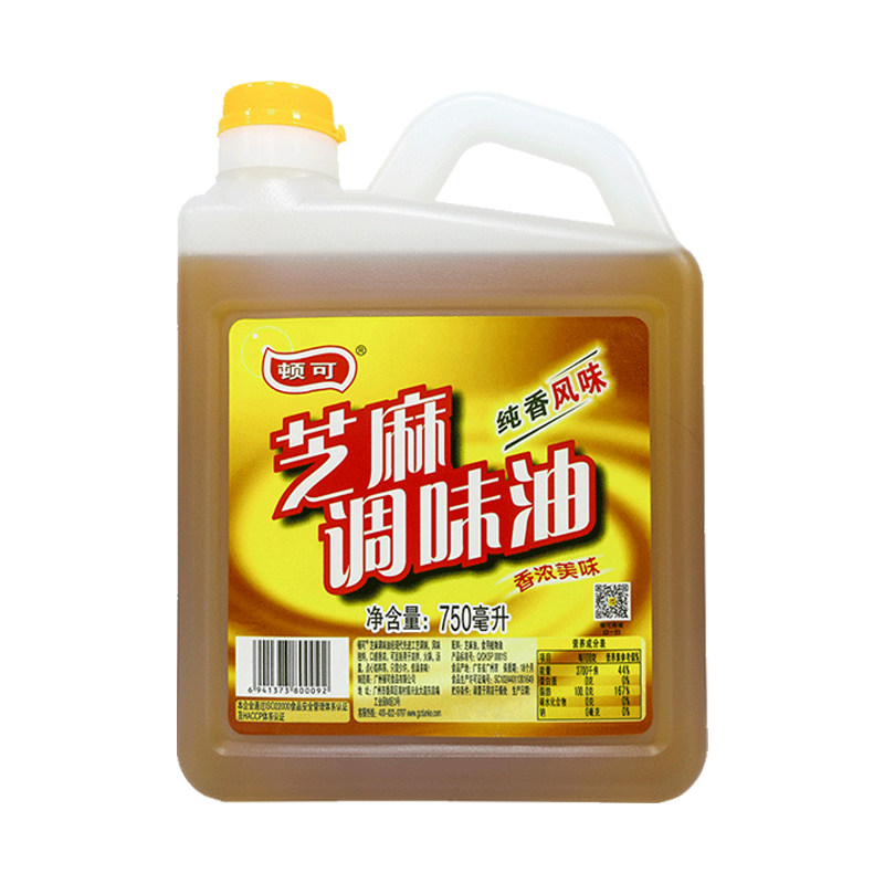 顿可芝麻调味油750ml火锅香油碟