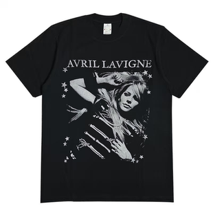 Avril Lavigne主题短袖T恤美式复古字母创意chic嘻哈潮牌情侣半袖