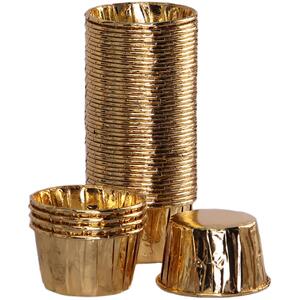 烘焙杯子金色银色中号卷边翻边折叠蛋糕纸杯耐烤杯耐高温杯50只