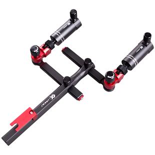 连球双炮台支架多功能铝合金万向架座钓鱼双头炮架钓箱钓椅专用