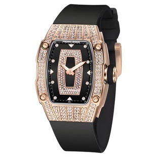 PAGANIDESIGN伯佳尼石英手表女士时尚简约酒桶形夜光防水镶钻手表