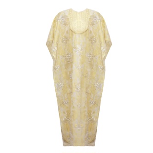 阚清子同款 栗玉琥珀 新中式重磅金缕珠绣鱼牙绸妆花缎吊带裙套装