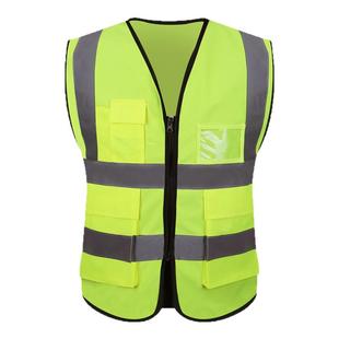 反光背心安全马甲验车加绒男款地勤摩托车夜骑安全服工地绿色定制