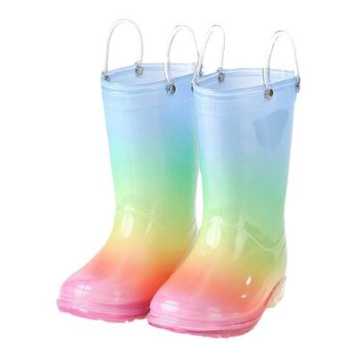 儿童彩虹雨鞋女童雨靴学生水鞋