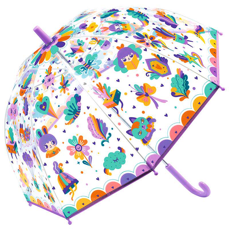 djeco儿童透明雨伞女孩轻便