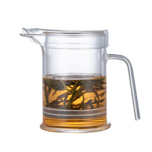 耐高温耐热玻璃7字把雪菊茶壶玻璃内胆茶壶泡红茶茶具手工茶壶