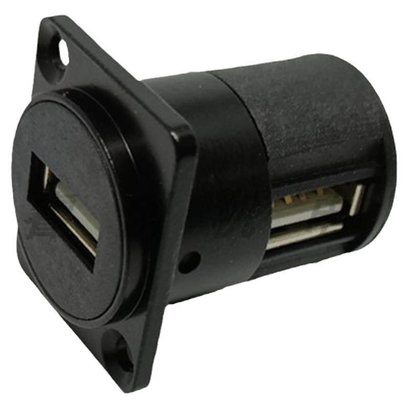 USB2.0 3.0打印机插座 黑色面板压接固定安装前后母头免焊接直插