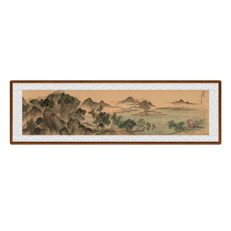湖山春暖图新中式山水画装饰画