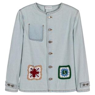 SHORT SENTENCE /短句休闲女士做旧刺绣图案牛仔外套银泰 301574