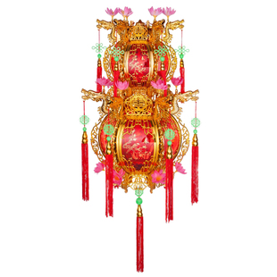 故宫灯乔迁入宅旋转走马灯金色灯笼过年春节元宵花灯阳台装饰吊灯