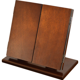 ins化妆镜镜创意梳妆镜中式个性镜子折叠复古木质