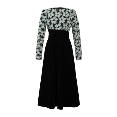 小香风黑色连衣裙女冬装2025新款气质法式宴会礼服收腰长款a字裙