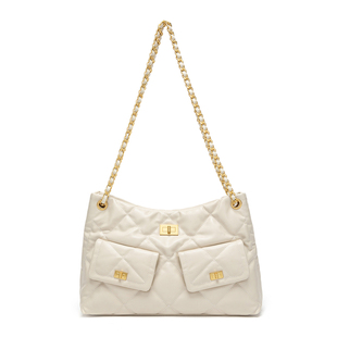 托特包包女士2026新款斜挎包大容量腋下女包小香风菱格链条单肩包