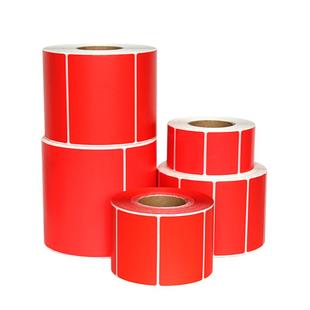 红色热敏不干胶标签贴纸60*40 30 20 50 70 80 90 100*120 150 180彩色三防热敏纸标签纸条码打印纸定制定做