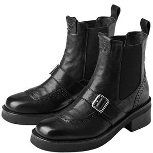 73hours女鞋迷恋复古冬季新款复古水洗皮切尔西靴短靴烟筒靴