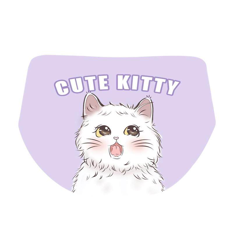 原创甜美纯欲冰丝内裤女士棉裆可爱猫咪无痕日系胖次卡通轻薄透气