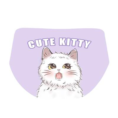 PeachPlus原创甜美猫咪冰丝内裤