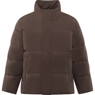 森马羽绒服男2024冬季新款时尚撞色肌理印花情侣面包服厚款外套潮