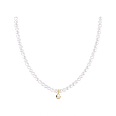 饰悟银饰施家珍珠S925银锁骨链女