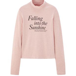 【商场同款】乐町冬季基础字母印花长袖T恤C2CPE4302