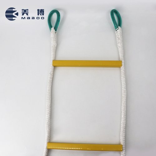 防火尼龙外皮包钢丝绳软梯 方管防滑钢丝软梯 应急救援登高软梯