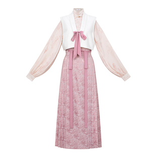 花朝记x戏外南柯梦|朱粉|明制唐制汉服元素竖领衫唐背子马面裙