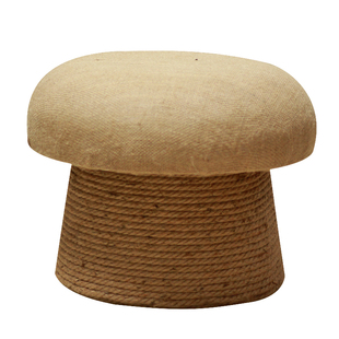 蘑菇矮凳子客厅沙发脚凳实木换鞋凳麻绳创意茶几凳家用小圆坐墩