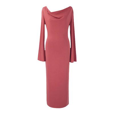 秋季极简荡领显瘦针织连衣裙