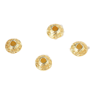 镀18k金隔珠配件保色金珠子手工diy文玩手串手链垫片隔片串珠材料