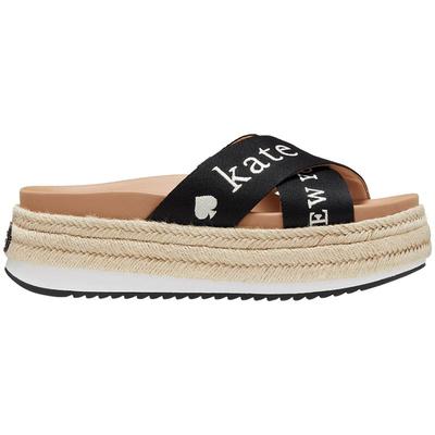 katespade编织松糕拖鞋度假风女