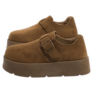 环球加绒厚底勃肯鞋女2026冬季新款休闲增高鞋雪地靴棉鞋百搭女鞋