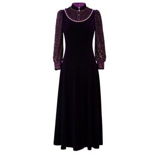 名兰世家妈妈婚宴礼服平时聚会可穿丝绒连衣裙原创设计师品牌小众