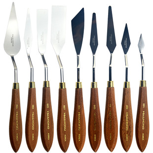 韩国进口hwahong华虹刮刀油画刮刀华宏002油画刀012刮刀花烘焙工具套装2号12号美术专用油画棒水粉颜料调色刀