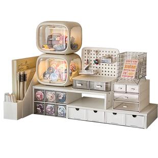 吃谷人桌面布置整件套设计搭配改造吧唧二次元桌面收纳盒增高架