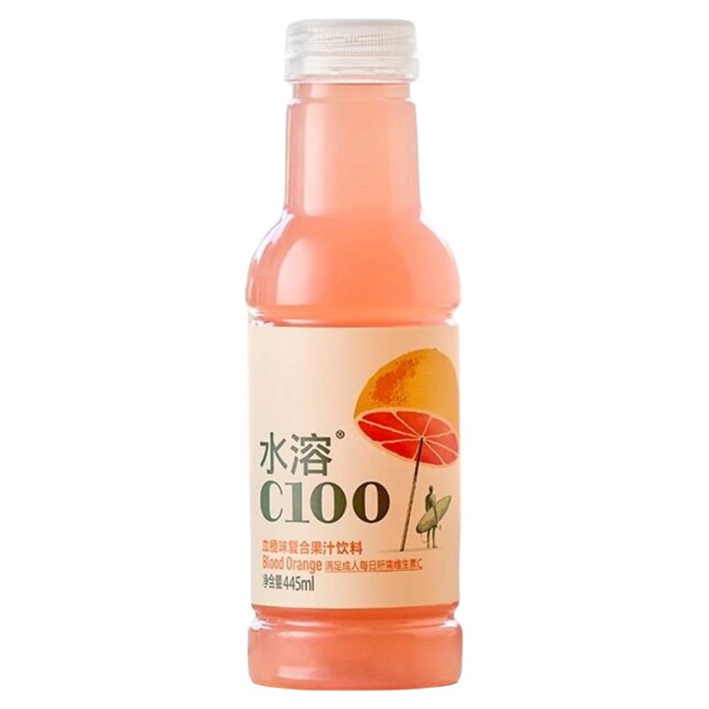农夫山泉水溶C果汁445ml4瓶2瓶装