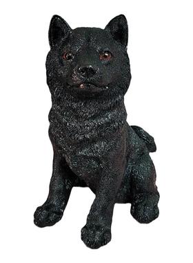 新品秋田犬模型黑狗摆件仿真动物