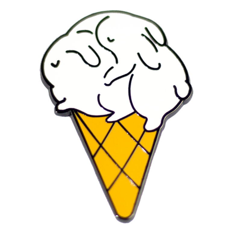 原创搞怪胸针金属徽章雪糕兔子