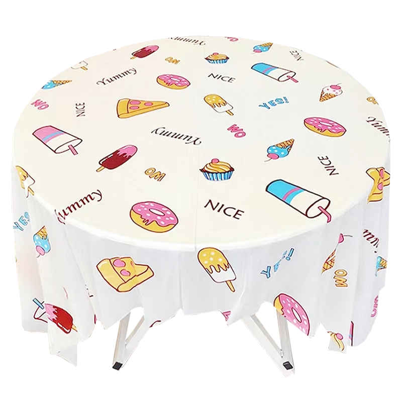 圆桌加厚印花一次性桌布玖洁10张