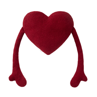 红色爱心抱枕结婚喜庆靠枕新婚礼物心形客厅沙发婚房装饰靠垫压床