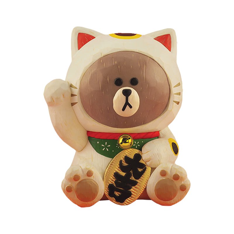 LINEFRIENDS招财猫布朗熊手办