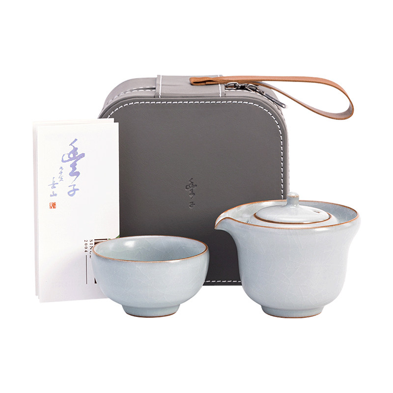 台湾丰子汝窑乐享旅行茶具套装