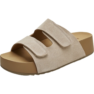 天美意2025秋新款魔术贴厚底拖鞋外穿沙滩鞋女勃肯拖鞋KK064CT5