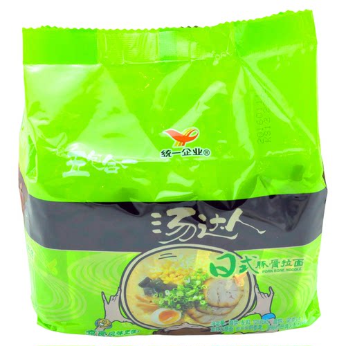 统一汤达人方便面5连包袋装五合一酸酸辣辣日式豚骨辣牛肉泡拉面