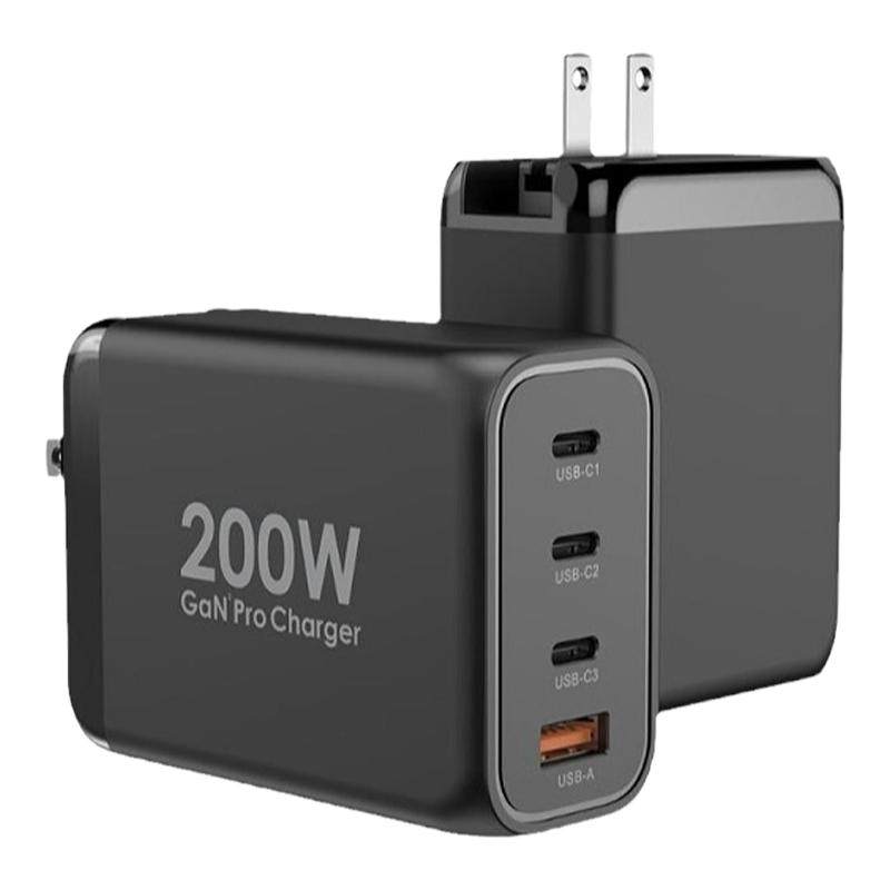 JomaxET氮化镓240W充电器3C1A四口黑色PD3.1PPS快充适配器双100W双口适用笔记本NUC联想戴尔惠普小
