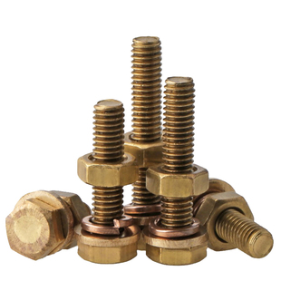 黄铜外六角螺栓螺丝螺母平垫弹垫组合套装加长螺杆M3M4M5M6M8-M12