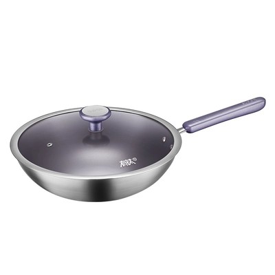 苏泊尔有钛三代无涂层不粘炒锅平底家用不粘锅不锈钢炒菜锅通用