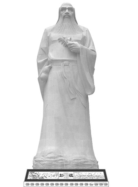 彭祖古代历史名人物花岗岩石雕像户外广场医学院文化公司门口摆件