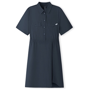 斯凯奇新款女款连衣裙干爽挺括凉感吸湿速干工装风裙子休闲装