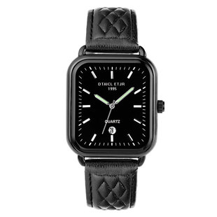 女士方形手表学生复古时尚潮流简约日历休闲百搭小香风个性石英表